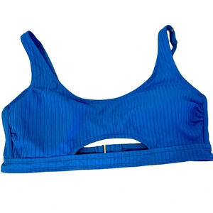 NWT Time and Tru Ladies Bikini Top Adjustable Straps Aqua Blue Size L (12-14)